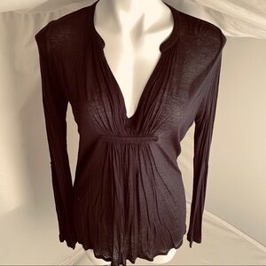 Soft Joie black sheer flowy v-neck top M